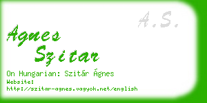 agnes szitar business card