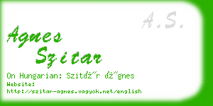 agnes szitar business card